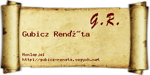 Gubicz Renáta névjegykártya